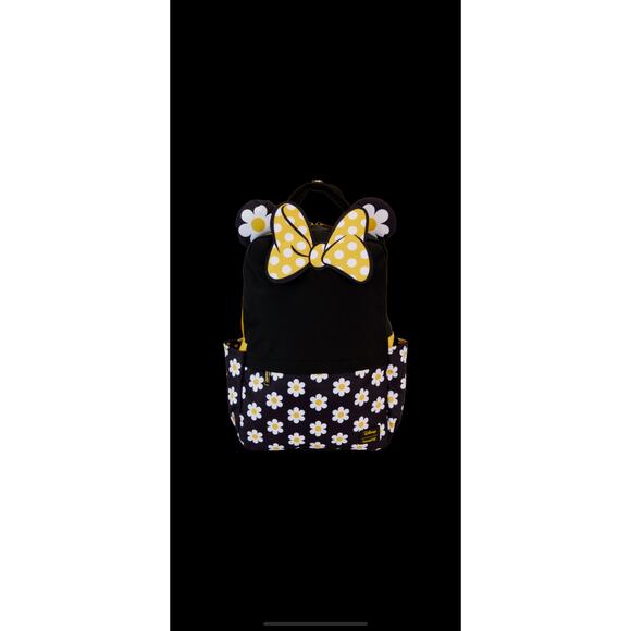 NWT Disney Minnie Mouse Daisy All-Over Print Nylon Full-Size Backpack - Picture 4 of 5